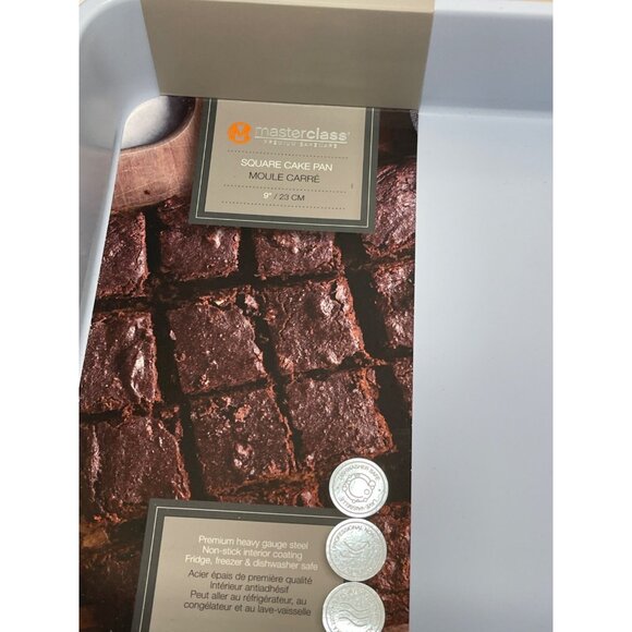 Bakeware Square Cake Pan 9" Master Class Non-Stick Heavy Gauge Steel New - Picture 2 of 5